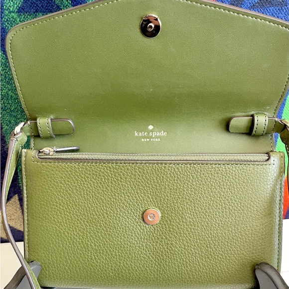 Kate Spade Marti Enchanted Green Leather Wallet Crossbody Bag Purse MSRP $249 - Picture 7 of 16